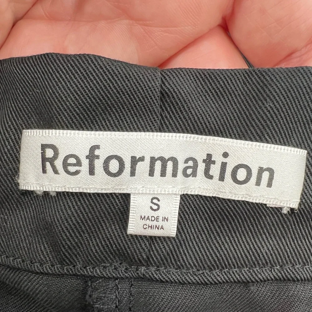 Reformation grommet drawstring waist black pants Sz S - Picture 3 of 6